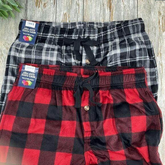 Men’s Fruit of The Loom Comfy Cozy Lounge Fleece Pajama Pants 2-Pack Size M - Picture 2 of 16